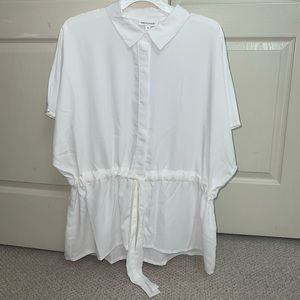 White top with tie at the waist